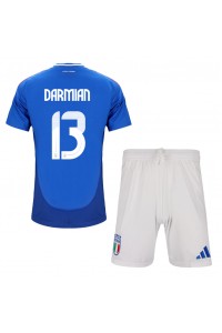 Italia Matteo Darmian #13 Jalkapallovaatteet Lasten Kotipeliasu EM-Kisat 2024 Lyhythihainen (+ Lyhyet housut)